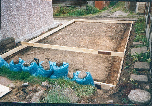 Shuttering for the base.